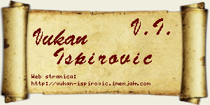 Vukan Ispirović vizit kartica